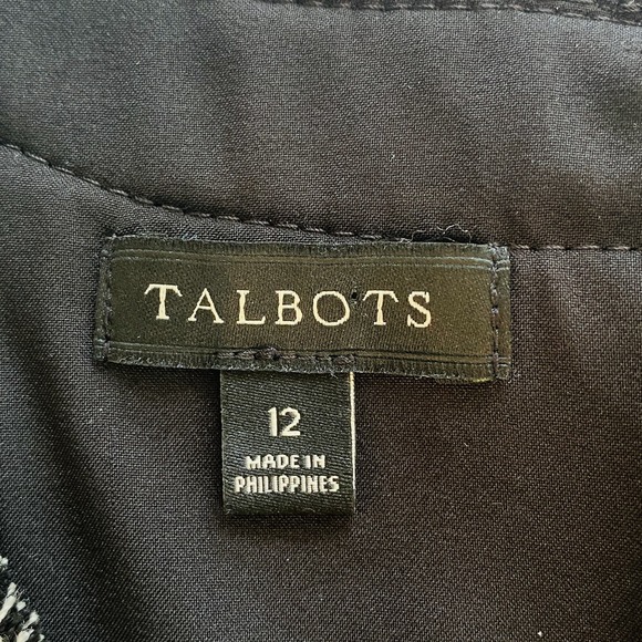 Talbots Black Tweed A-Line Sheath Dress Womens 12 Career Chic Classic Modest - Picture 8 of 9